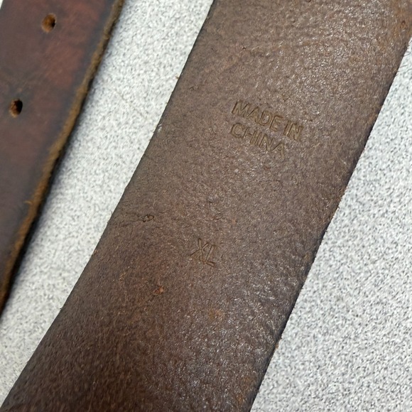 Lauren Ralph Lauren Leather Belt Womens XL Brown Brass Buckle 1.5in Casual Prep - Picture 10 of 12